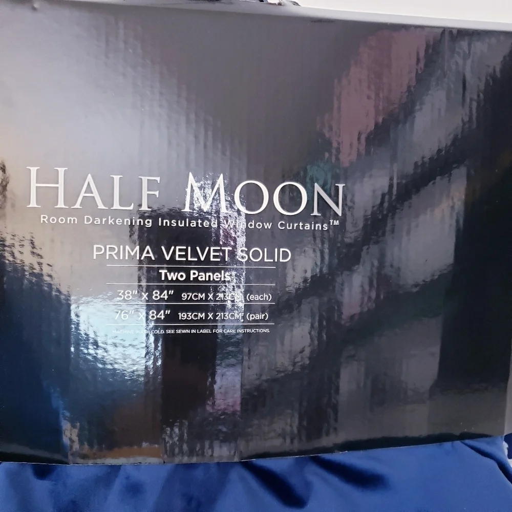 Prima Two Panel Velvet Darkening Insulated Window Curtains Navy Blue 38
